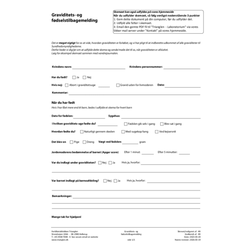 Graviditets- og fødselstilbagemelding